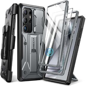 TONGATE for Samsung Galaxy S24 Ultra Case, [with Privacy Screen Protector & Slide Camera Cover] [2 Front Frames] Military Grade Shockproof S24 Ultra Phone Case with Stand & Belt-Clip, Black Privacy