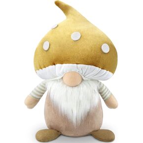 Gehydy Mushroom Gnome Plush Large Spring Decoration Gift Handmade Scandinavian Tomte Stuffed for Home Kitchen Tiered Tray - 13 Inch (Pink)