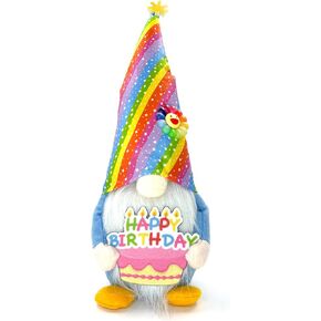 Birthday Gnomes Farmhouse Happy Birthday Tomte Plush Birthday Gifts Handmade Scandinavian Party Home Ornaments Elf Dwarf Collections Kitchen Tiered Tray Decorations