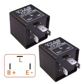 2 Packs CF-13 CF13 JL-02 EP34 3-Pin LED Electronic Flasher Relay Fixes Car Turn Signal and Hazard Warn Hyper Blink Flash or No Flashing - Premium CF13 JL-02 EP34 Part by MQparts