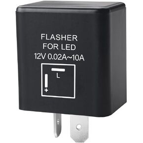 2-Pin Electronic Turn Signal Flasher Relay,12V Flasher Relay for Led Turn Signal,Motorcycle LED Turn Signal Indicator Flasher Relay,Turn Signal Flasher for Led Lights