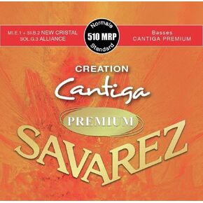Savarez Création Medium Classical Guitar Strings Premium 510MRJP Creation Trebles, Cantiga Basses, Mixed Tension, Full Set (STSAV51-50491)