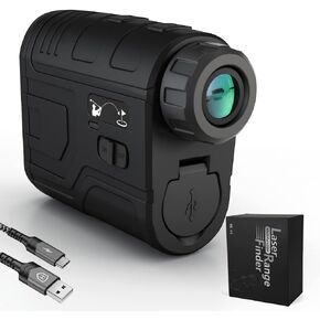 Laser Golf Rangefinder with Slope Switch for Golf Tournament Legal, Pin Lock Vibration and Speed Scan for Closer Target, Rechargeable with Type-C Cable Hunting Range Finder