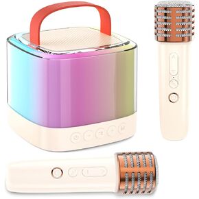 آلة كاريوكي للأطفال البالغين، مكبر صوت بلوتوث محمول مع 2 ميكروفون لاسلكي 2.4 جيجا، ألعاب مشغل موسيقى هدايا للأولاد والبنات 4، 5، 6، 7، 8، 9، 10 سنوات + حفلة عيد ميلاد منزلية in Kuwait