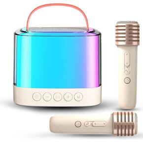 Karaoke Machine for Adults and Kids, Portable Bluetooth Speaker PA System with 2 Wireless Karaoke Microphone, LED Party Lights,Birthday Gift, Camping,Home, Party, Meeting,Outdoor,Toys for Girls Boys in Kuwait