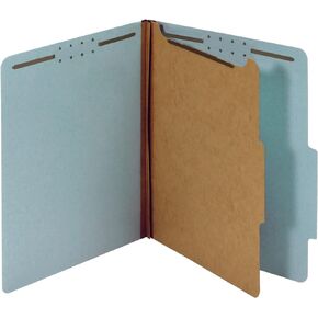 Office Depot Classification Folders, 1 3/4in. Expansion, Letter Size, 1 Divider, 60% Recycled, Blue, Pack of 5, OM01731