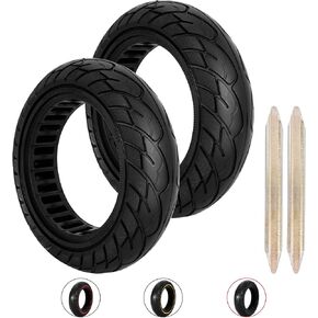 RUTU 10X2.50 Solid Tire,60/70-6.5 10X2.5 Electric Scooter Solid Rubber Tires for Ninebot MAX G30 G30P G30LP,Black 1PC