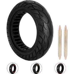 RUTU 10X2.50 Solid Tire,60/70-6.5 10X2.5 Electric Scooter Solid Rubber Tires for Ninebot MAX G30 G30P G30LP,Black 1PC