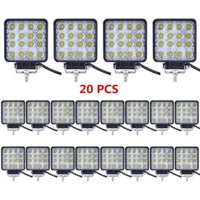 LED Light Bar 48W 4" LED Light Pods Spot Square Work Light Offroad Light Led Fog Light Truck Light Driving Light Boat Lighting for Truck Pickup Jeep SUV ATV UTV, Pack of 20