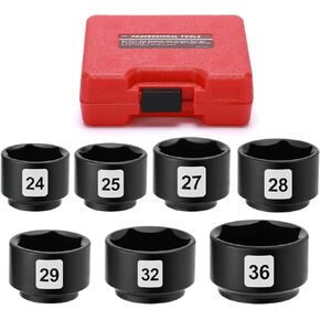 Mayouko 7 Pieces 3/8" Drive Low Profile Oil Filter Cap Wrench Socket Set, Oil Filter Cap Remove and Install Tool Kit, 24mm, 25mm, 27mm, 28mm, 29mm, 32mm, 36mm, CR-V