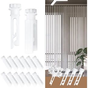 Vertical Blind Stem Replacement Vertical Window Blind Stem for Vanes Carrier Vertical Blind Insert White Stem for Vanes Carrier Vertical Window Blind Carrier Stem Curtain Accessories (12Pcs)