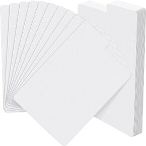 Henoyso 100 Pieces Comic Book Dividers with Tab White Frosted Card Separator Plastic Dividers for Comic Book Storage Boxes, 11.22 x 7.24 Inch