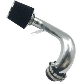 2.5-Inch Cold Air Intake System Kit + Filter Compatible for Honda Civic DX/LX/EX/GX/VP AT/MT 1.7L 2001-2005 AT/MT (Black Tube & Black Filter)