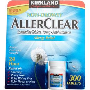 Kirkland Non-Drowsy AllerClear Lortadine Tablets, (10 mg) Antihistamine, 300-Count Tablets