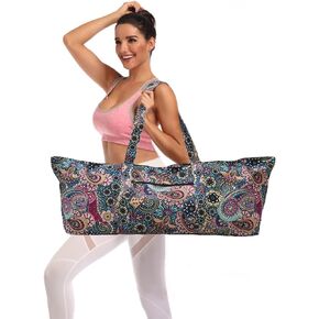 IwIeIaIrI Flower Pattern zipper yoga Mat Bag Duffle Bag Large Multipurpose Exercise Yoga Mat Bag and Yoga Mat tote bag Strap Zipper Pockets