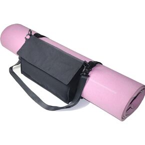Yoga Mat Carrier Strap Shoulder Bag with Large Compartment Zipper Pocket