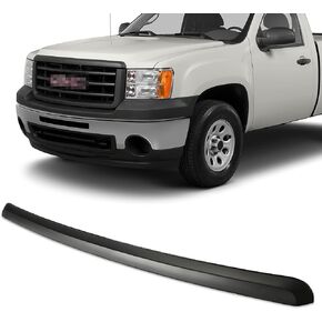ECOTRIC Truck Hood Molding Trim Moulding Without Chrome Grille Compatible with 2007-2013 GMC Sierra 1500 2500HD 3500HD Replace for GM1235110 10385157 W/Clips for Installation - Black