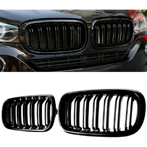 X5 F15 Grille，Gloss Black Kidney Grill Fit 2014-2018 X5 F15 X6 F16 X5M F85 X6M F86 Dual Slat Double Line