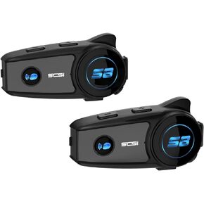 S8 Motorcycle Helmet Bluetooth Headset 1000m 2 Riders Intercoms, Bluetooth Motorcycle Headset with CVC Noise Cancellation, Helmet Bluetooth Headset with Handsfree/Voice Control/HD Music/2 Pack