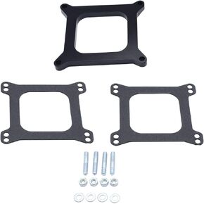 Black Carb spacers 1/2" Tall Open Phenolic Carburetor Spacer Compatible with Holley 4150/4160 4bbl. SBC BBC Carb(1 SET)