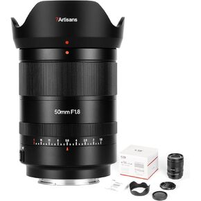 7artisans AF 50mm F1.8 Camera Lens for Sony E Mount, Full Frame, Large Aperture, Prime, STM Auto Manual Focus Camera Lens, Face/Eye Auto Focus, for Portraiture/Street Photography/Humanistic Subjects