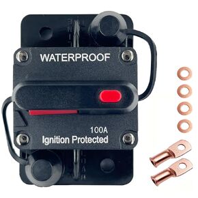 Car Circuit Breaker 150 Amp 12V - 48V DC with Manual Reset Switch Button for Boat Trolling Motor Marine ATV Trailer Vehicles Stereo Audio Electronic Battery Solar System Inline Fuse Waterproof