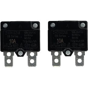 2PCS 10A Automatic Reset Relay Fuse Therma Switch Circuit Breaker Current Overload Protector Kids Powered Ride On Car Accessories