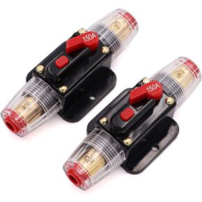 2 Pack 100 Amp Inline Circuit Breaker 12V with Manual Reset,Fuse Holder 100A for Car Audio Marine Boat Stereo Switch Inverter Replace Fuses