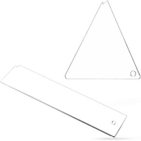 2pcs Snowboard Wax Plastic Scraper, Triangle & Rectangle Thick Transparent Ski Snowboard Plastic Wax Scraper for Removing Extra Wax on Snowboards