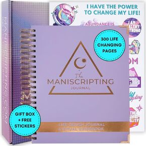 Maniscripting Journal: 90 day journal, guided prompts, daily planner, manifestation journal, gratitude, mindfulness, self love, happiness, wealth, weekly habit tracker, journal for women, undated.