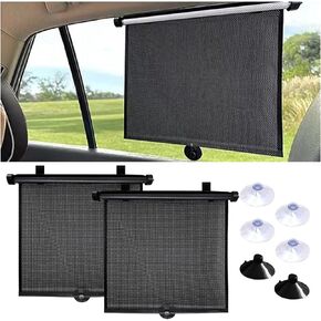 2PCS Car Window Shades for Baby, 18"×15" Retractable Car Shades for Side Window with Suction Cups, Blocks Heat and UV Rays Glare Protection, Baby Car Accessories for Car House Office Window
