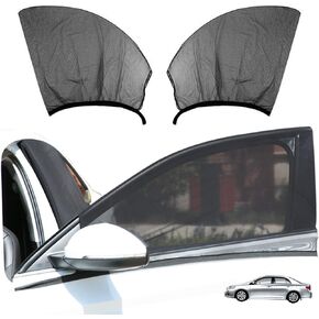 Miytsya 2 PCS Car Window Shades, Breathable Mesh Side Car Window Sun Shade, Stretchy Car Window Screen for Baby Kids Pet/Camping Sun Protection, Privacy Shade for Most Cars (ORV Front Window)