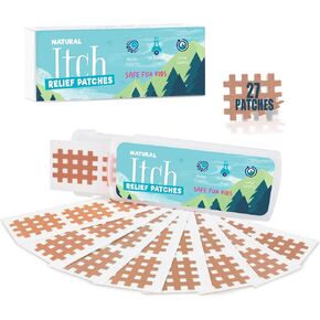 Bite Itch Relief Patches 27pcs for Kids & Adults, Instantly Reduce Swelling Itching, Natural Anti Itch Patches Kid-Friendly for Travel, Hiking, Summer Camp Essentials