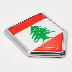 2 Pack Lebanon Flag Decal Lebanese Sticker Emblem Flags