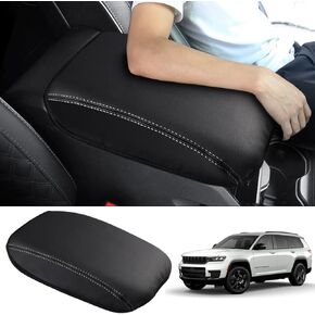Autorder Compatible with Center Console Cover Jeep Grand Cherokee 2011-2021 Accessories Armrest Cover Anti-Scratch Leather Protector Covers