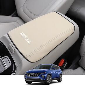 Center Console Armrest Cover Suitable for Hyundai Tucson 2022 2023 2024 Scratch Resistance Armrest Box Leather Cover Interior Decoration Accessories(Black)