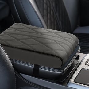 Car Center Console Cover - Middle Console Arm Rest Covering Protector Pads, Memory Foam Leather Armrest Cushion Covers for SUV, Sedan, Vehicle (black)