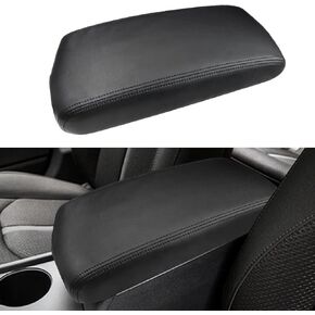 INTGET Car Center Console Armrest Cover for Kia Optima Accessories 2016 2017 2018 2019 2020 Leather Middle Console Arm Rest Box Lid Seat Cover Protector Cushion Saver (Black Stitches)