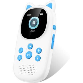 MP3 Player for Kids, 32GB Bluetooth 5.0 Kids Mp3 Player, Toddler Child Music Player with FM Radio, Speaker, Voice Recorder, Expandable up to 128GB, Lanyard Headphone Included