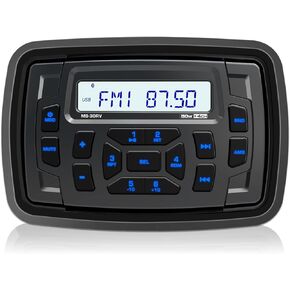 Bluetooth Marine Radio Receiver Waterproof - 200 Watts Boat Stereo Head Unit with Subwoofer USB AUX AM FM for ATV UTV RZR Motorcycle Golf Cart Spa Powersports