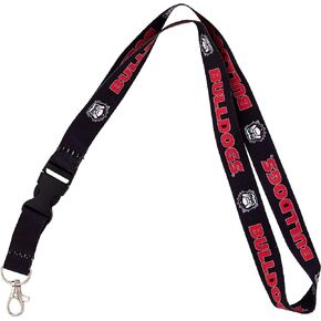 Desert Cactus University of Georgia Bulldogs UGA Dawgs Car Keys ID Badge Holder Lanyard Keychain Detachable Breakaway Snap Buckle (Black)