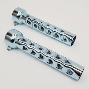 8" LONG Exhaust Baffles for 2" OD Exhaust Pipes & Mufflers – Noise Reducer/Silencer - SOLD AS A PAIR w/Mounting Nut & Bolt – Galvanized Steel – Motorcycle, Harley, Chopper, Bobber, Cafe Racer