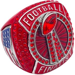 Discount Sports Rings, FOOTBALL FINALIST RING — Player Award, assorted colors and gemstones (Red)