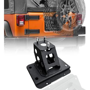 حامل إطارات احتياطية قابل للتعديل يصل إلى 40 بوصة متوافق مع 1997-2006 Jeep Wrangler TJ YJ LJ عالي التحمل رفع الإطارات الاحتياطية حامل العجلة الاحتياطية حامل قاعدة نقل الرف (أسود) in Kuwait