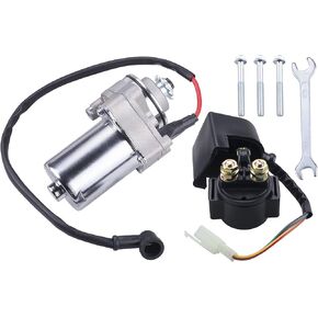 12 Teeth Starter Motor Starter Relay Solenoid for Tao Tao 125cc 110cc-50cc ATV Coolster Motor Four 4 Wheeler Chinese Pit Dirt Bike 4 Wheelers Go Karts Dune Buggy Sandrail Quad SSR Roketa