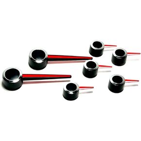 Tanin Auto Electronix RED Needles with Black and Chrome Base for Chevrolet Silverado, Tahoe & GMC Sierra Speedometer Gauge (Set of 7 Qty)