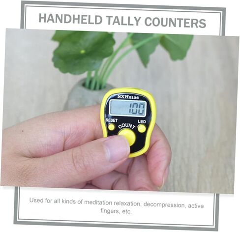 2pcs Finger Counter Digital Finger Supplies Mechanical Number Click Muslim Prayer Beads Plastic Rosary Digital Counter Tally Counter Ring Counters Electronic Finger Counters Tool,Random Color in Kuwait