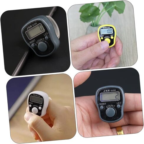 2pcs Finger Counter Digital Finger Supplies Mechanical Number Click Muslim Prayer Beads Plastic Rosary Digital Counter Tally Counter Ring Counters Electronic Finger Counters Tool,Random Color in Kuwait