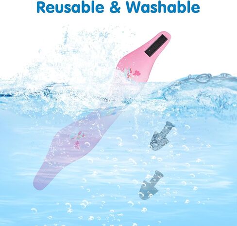 HeySplash Swimming Headband Kids, Ear Bands with Swimming Ear Plugs, Soft Swim Earplugs Reusable, Waterproof Swimmer Headband for Kids, 2 Pair Swimming Ear Plugs, Ear Protection, M, Pink Unicorn in Kuwait