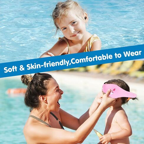 HeySplash Swimming Headband Kids, Ear Bands with Swimming Ear Plugs, Soft Swim Earplugs Reusable, Waterproof Swimmer Headband for Kids, 2 Pair Swimming Ear Plugs, Ear Protection, M, Pink Unicorn in Kuwait